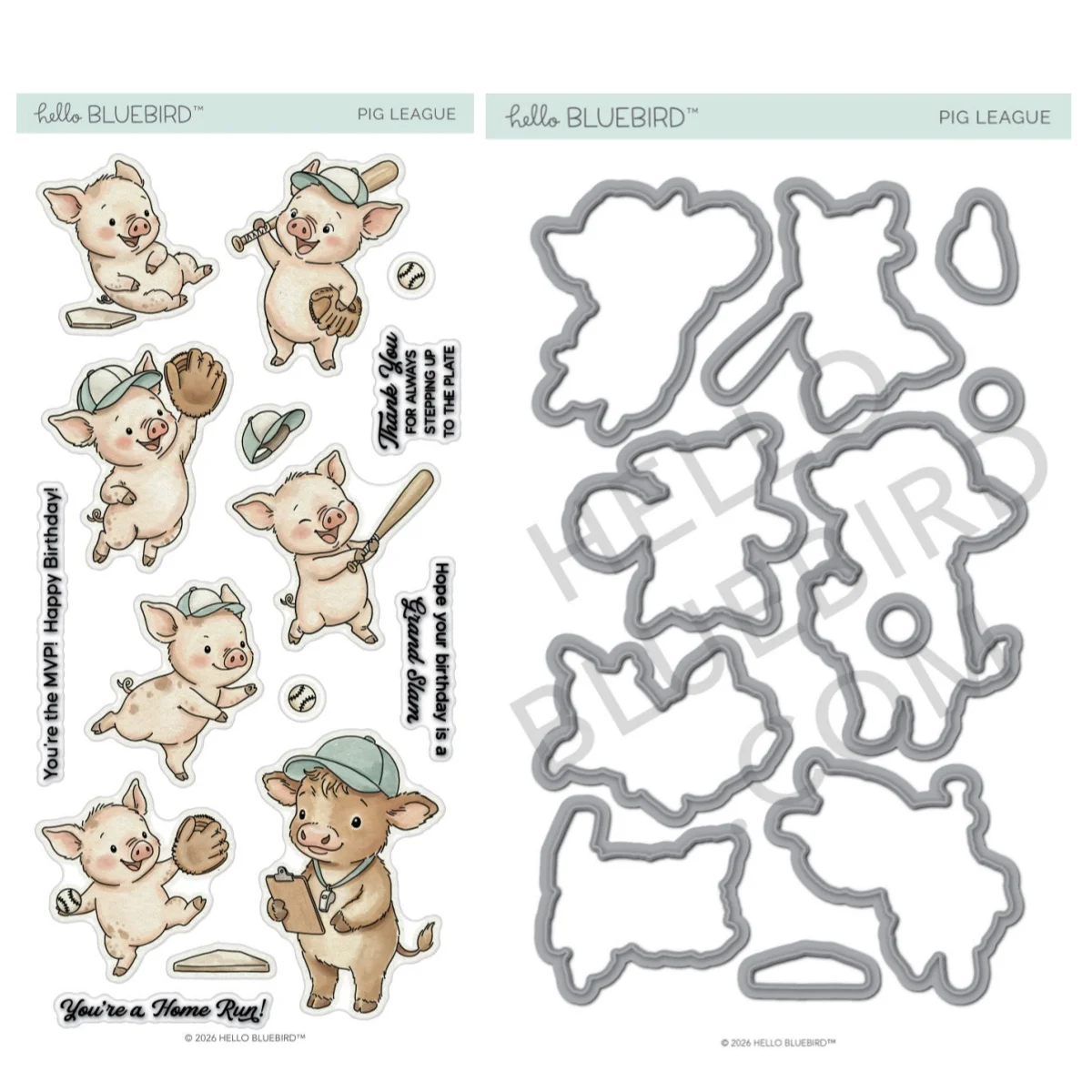 New 2026 Mice Pig Ripple Frame Birthday Block Party BBQ Metal Cutting Dies Clear Stamps for DIY Making Card Scrapbook Craft