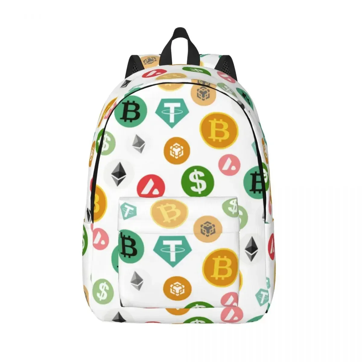 Colored Crypto Money Bitcoin Backpack for Men Women Cool Student Work Daypack Laptop Computer Shoulder Bag Sports