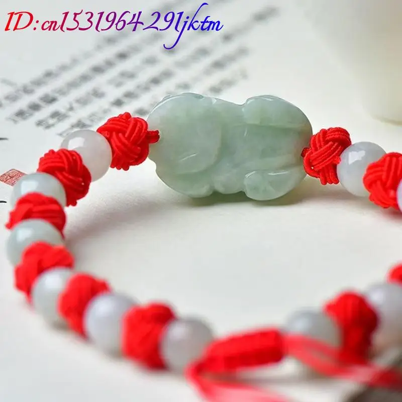 Natural Burmese Jadeite Pixiu Bracelet Fashion Accessories Real Jade Charm Beads Bangle Jewelry Amulet Luxury Gifts for Women view 3