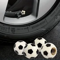 4pcs Soccer Ball Design Tire Valve Caps - Dustproof Wheel Stem Covers for Cars, SUVs, Trucks, Bikes & Motorcycles