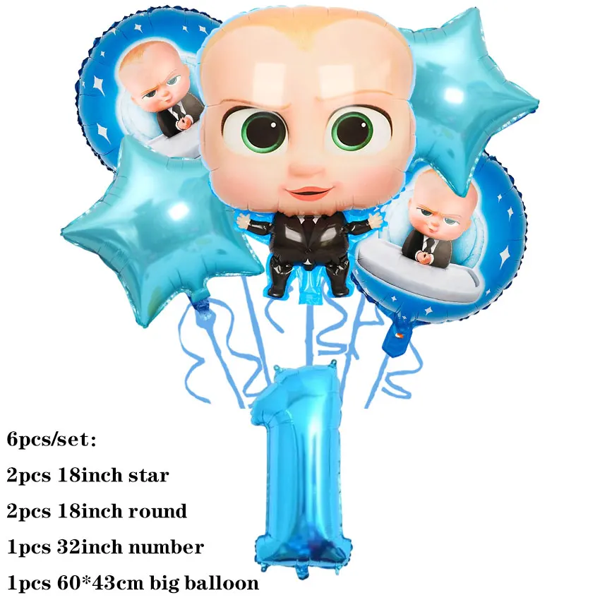 Blaues Little Executive Baby B-BOSSED Duschparty-Dekorationsset mit Einwegteller, Bechern, Servietten, Banner und Ballons für Geburtstagsfeiern – Detail 37