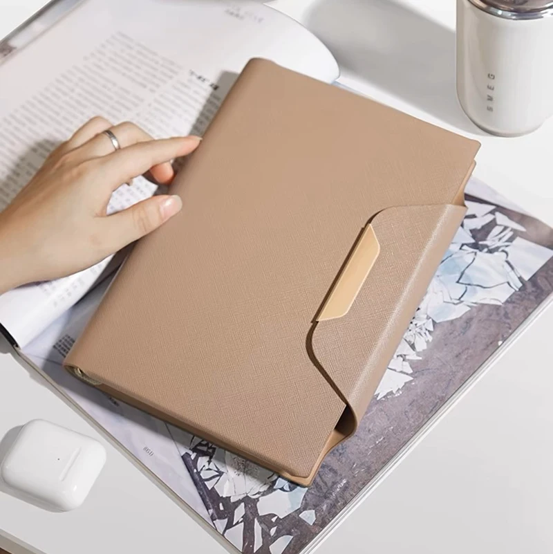Imagem -04 - Leather Business Diary Organizer Capa Dura Binder Journal a5 a6 Notebook Reunião Notepad Papelaria Escolar Reunião Notepad Personalizado pu