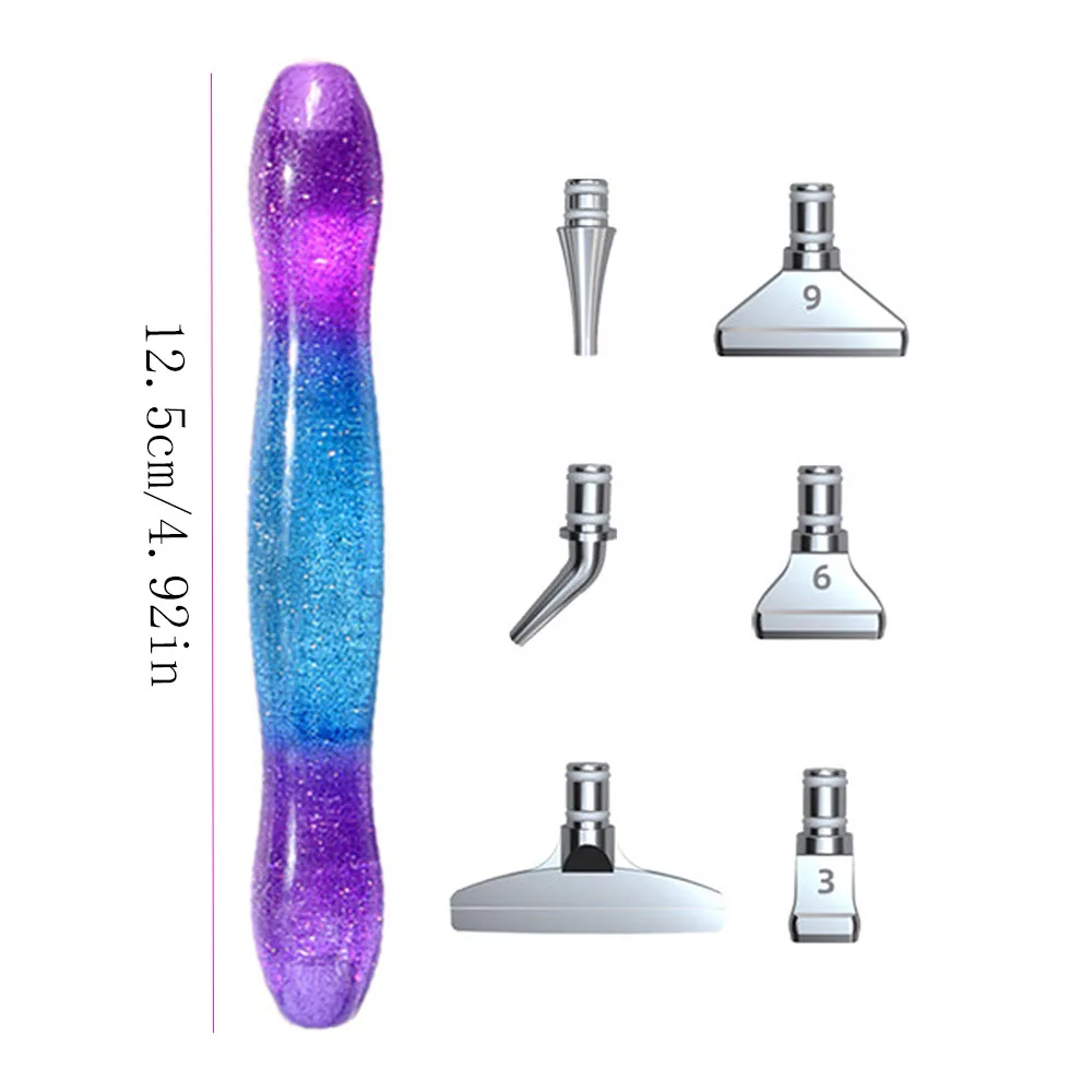 5D DIY Diamond Painting Pen 5D Diamond Painting Tools Point Drill Pen With Multifunctional 6pcs Pen Tips for Art Crafts