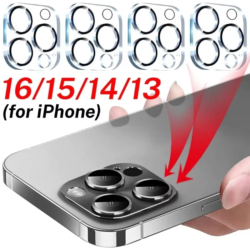 4Pcs Camera Lens Protector Glass For iPhone 16 11 12 13 Pro Max Mini Camera Protective Glass Film For IPhone 15 14 PRO 16 Plus