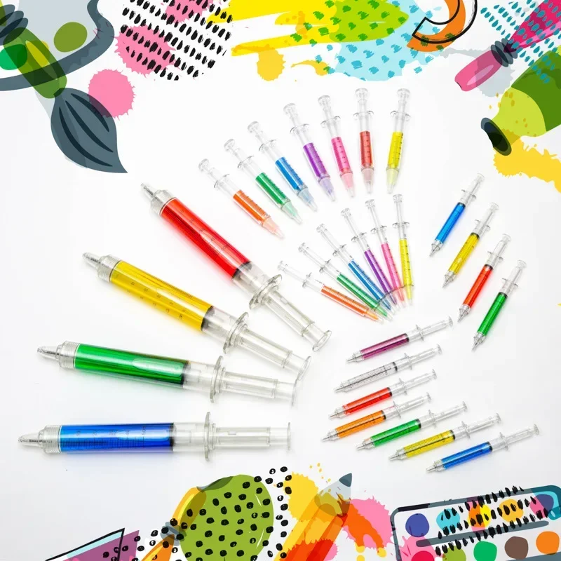 

50PCS Multi Colored Creative Syringe Shaped Ballpoint Pen, Student Funny Ballpoint Pen