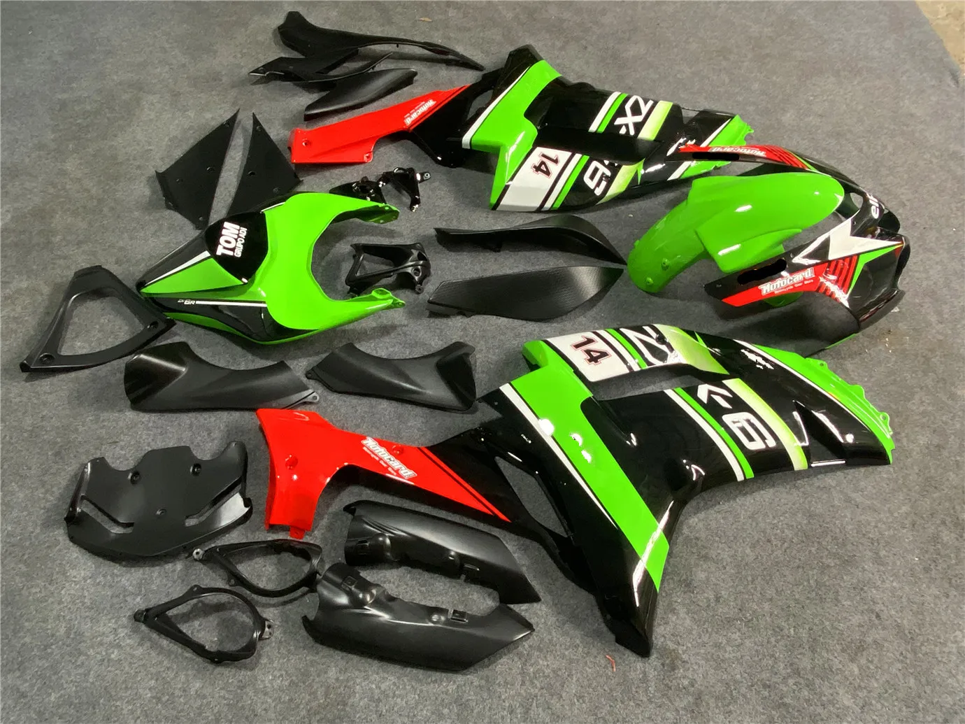 Motorcycle Fairing Kit Suitable for Kawasaki ZX-6R 07-08 636 2007 2008 Body Deflector hood Black Green Red