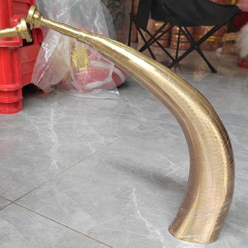 35 CM Copper Horn Ethic Blowing Horns Beginner Adults Practice Playing Folk Brass Horn Chinese Traditional Wind Instruments