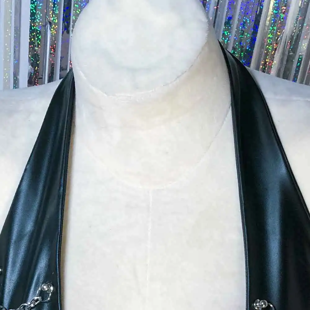 Kawaii Hip Hop Cyber Harajuku Eco Emo Hand Made Y2K TOPS Grunge 90s Punk Rock Gothic Tank DIY Teen E-Girls Club Wear Chain Goth