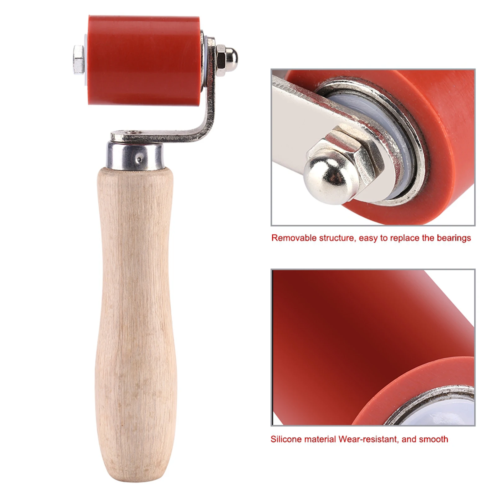 Hand Pressure Roller 40mm Silicone High Temperature Resistant Seam Hand Pressure Roller Wear Resistant Roofing PVC Welding Tool
