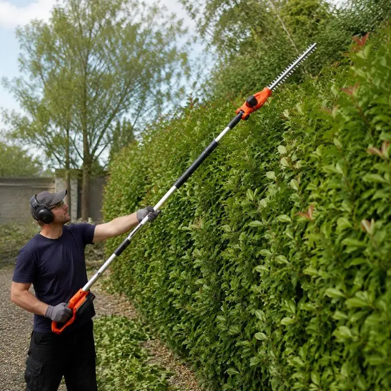 Taille-haie sans fil, 1200 tr/min, extensible de 199 à 248 cm, taille-haie pour branches hautes, batterie 20V, taille-haie électrique sans fil avec lame de 51 cm, 5 angles réglables pour jardin et cour