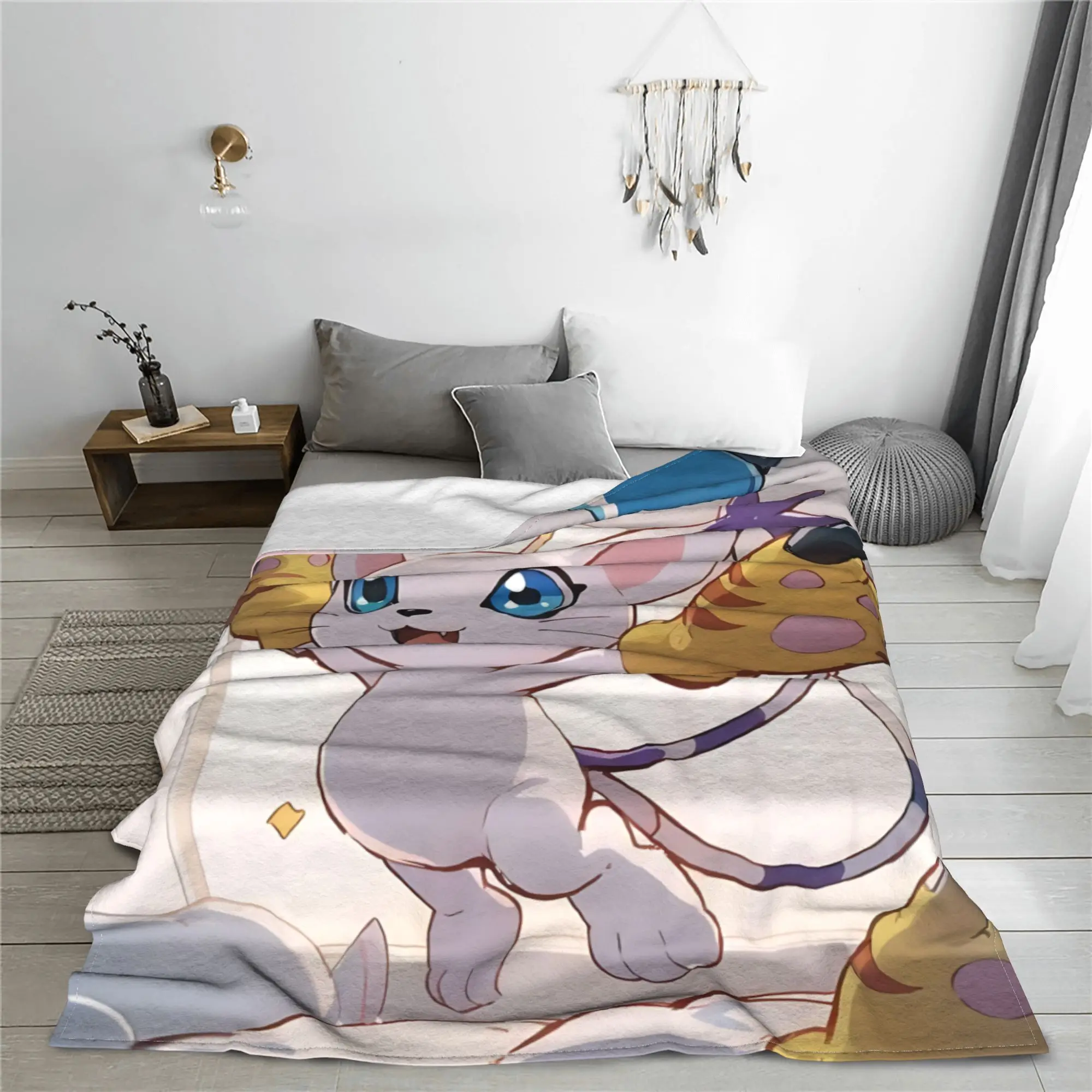 1PC Home Digimon Adventures Blanket Throw Blanket  Novelty Warm Blanket All Season Gift