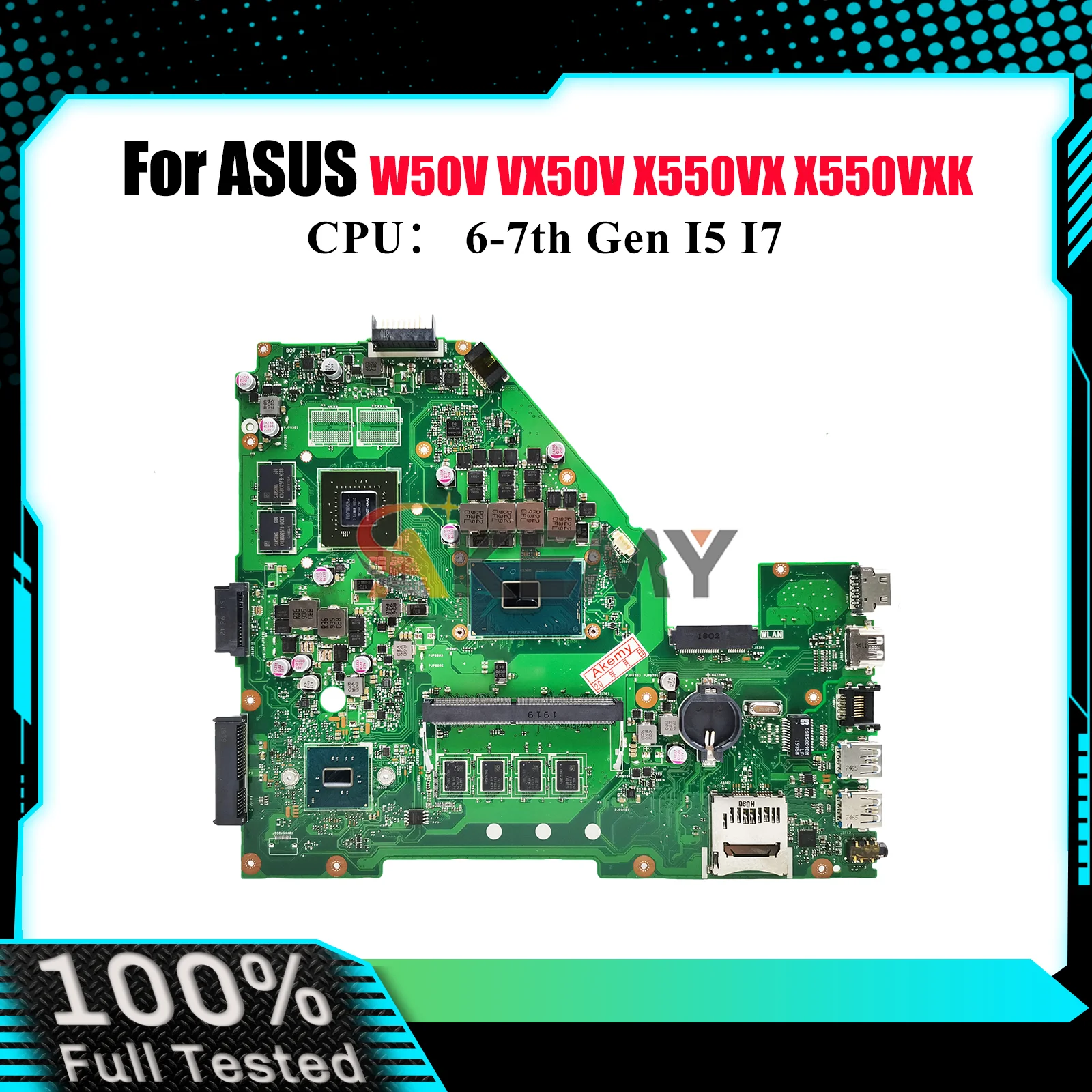 

X550VX Laptop Motherboard For ASUS VivoBook W50V K550VX FH6500V VX50V X550VXK X550V FH5900 X550VX Mainboard With I5 I7 CPU stk