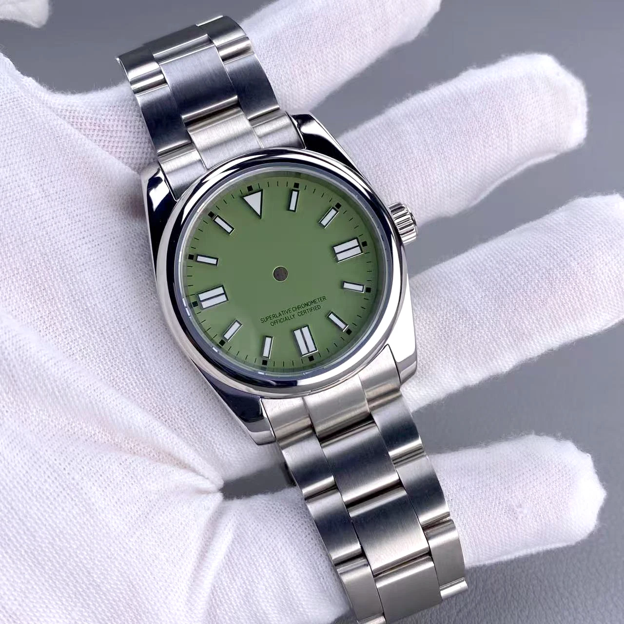 36/39mm NH35 silver watch case stainless steel sapphire glass fit NH35 NH36 movement 28.5mm dial waterproof Watch Case NH35