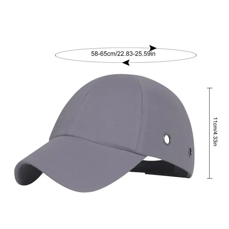 最新作の安全保護ヘルメット、バンプキャップ、硬質インナーシェル、野球帽スタイル、作業場、工場、店舗、頭部保護用