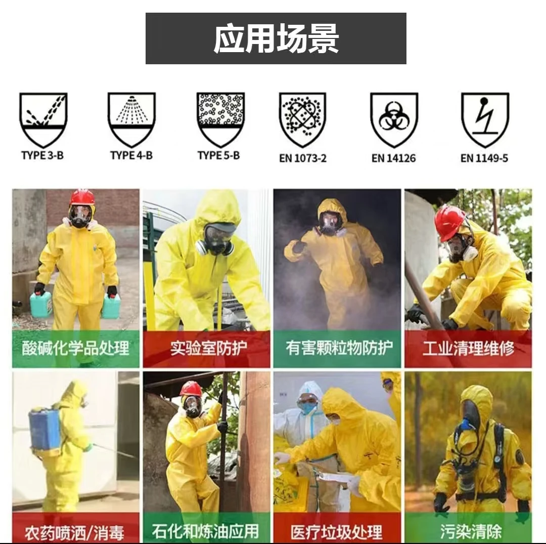 PieceChemical Work CoverallProtective Clothing Hazardous Chemical Liquid Sulfuric Acid And Alkali Resistant ProtectionOne