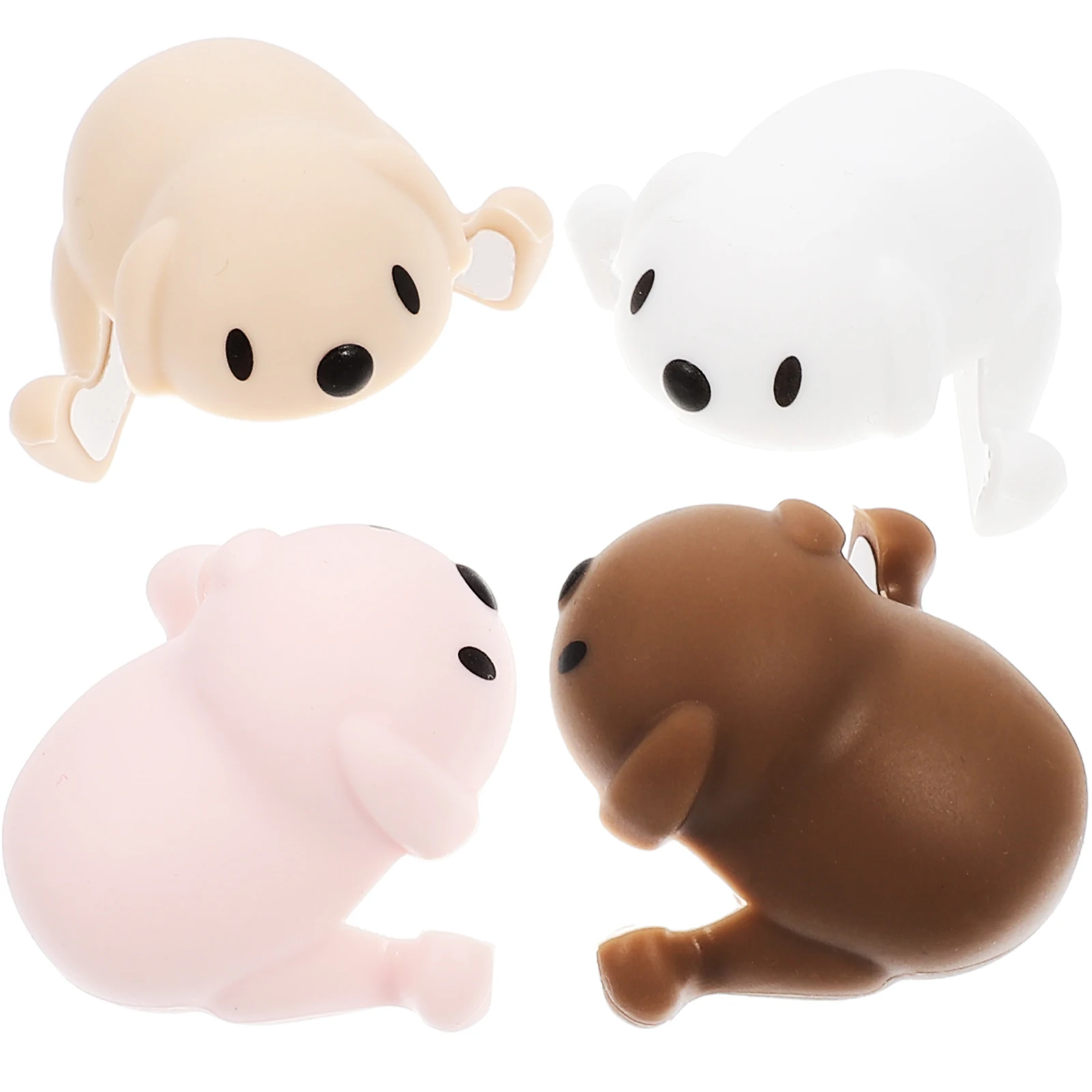 

4pcs Dog Silicone Corner Protectors Children Safety Guards Soft Anti Collision Bumpers Furniture Baby Crib Pink White Coffee