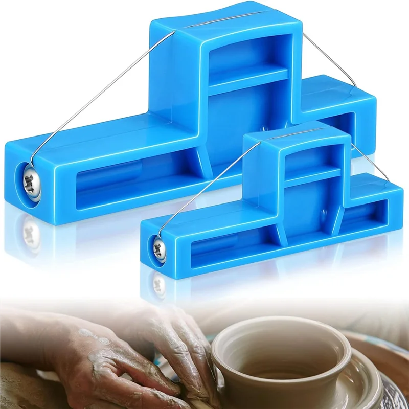 AB34-クレイツールセット-2ピースアングルカット小さな鋼線ベベルカッター陶器トリミング&プラスチックポットの彫刻用