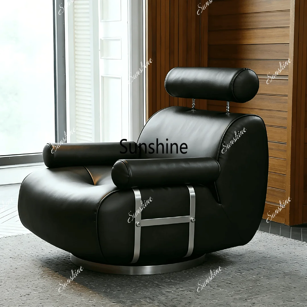 Italian leisure chair light luxury large apartment cinema grade rotating chair high-end living room chair