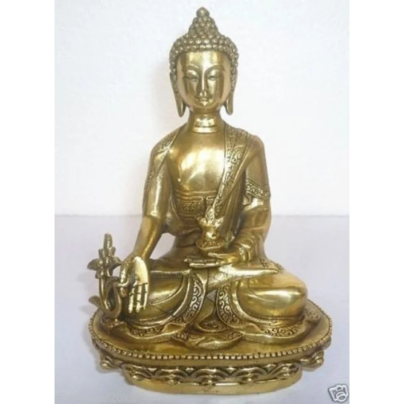 

Collectables Tibet brass Medicine bhagavan Bhaisajya Buddha Statue Meditation