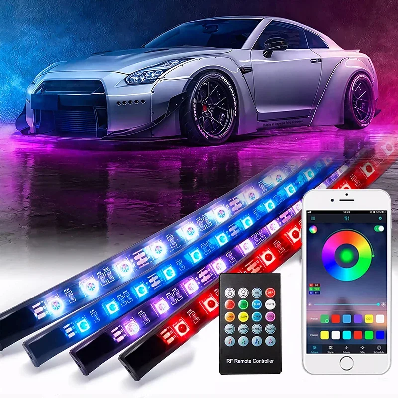 

Car Charssis Flexible LED Strip Light APP/Remote Control RGB Neon Lights LED Underbody Light Decorative Ambient Atmosphere Lamp