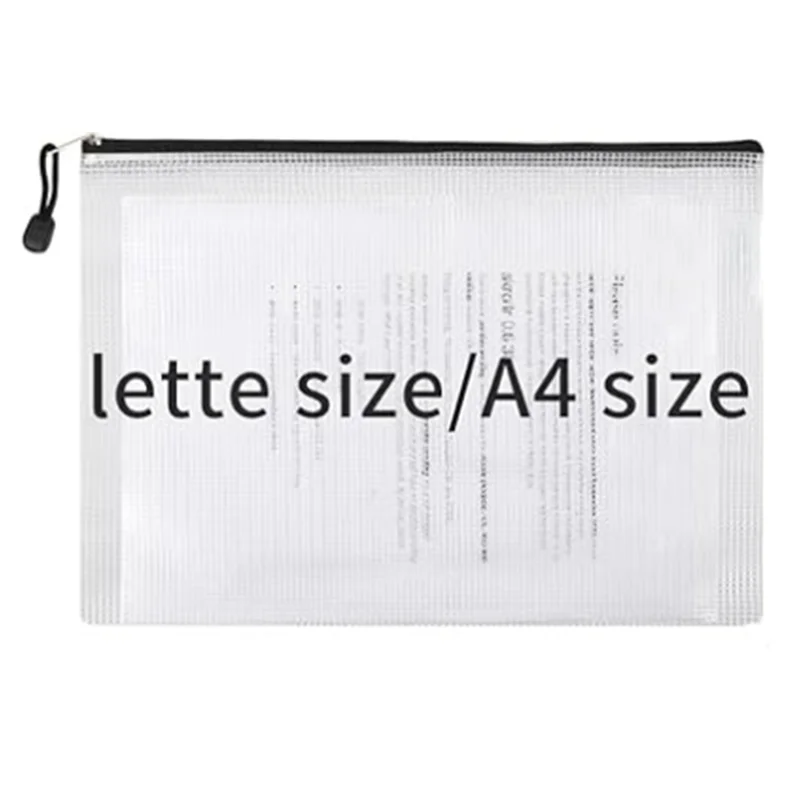 A34M-24Pcs 메쉬 지퍼 파우치 백, 13.5X9.5 인치 레터 크기, A4 크기 정리용 플라스틱 지퍼 백