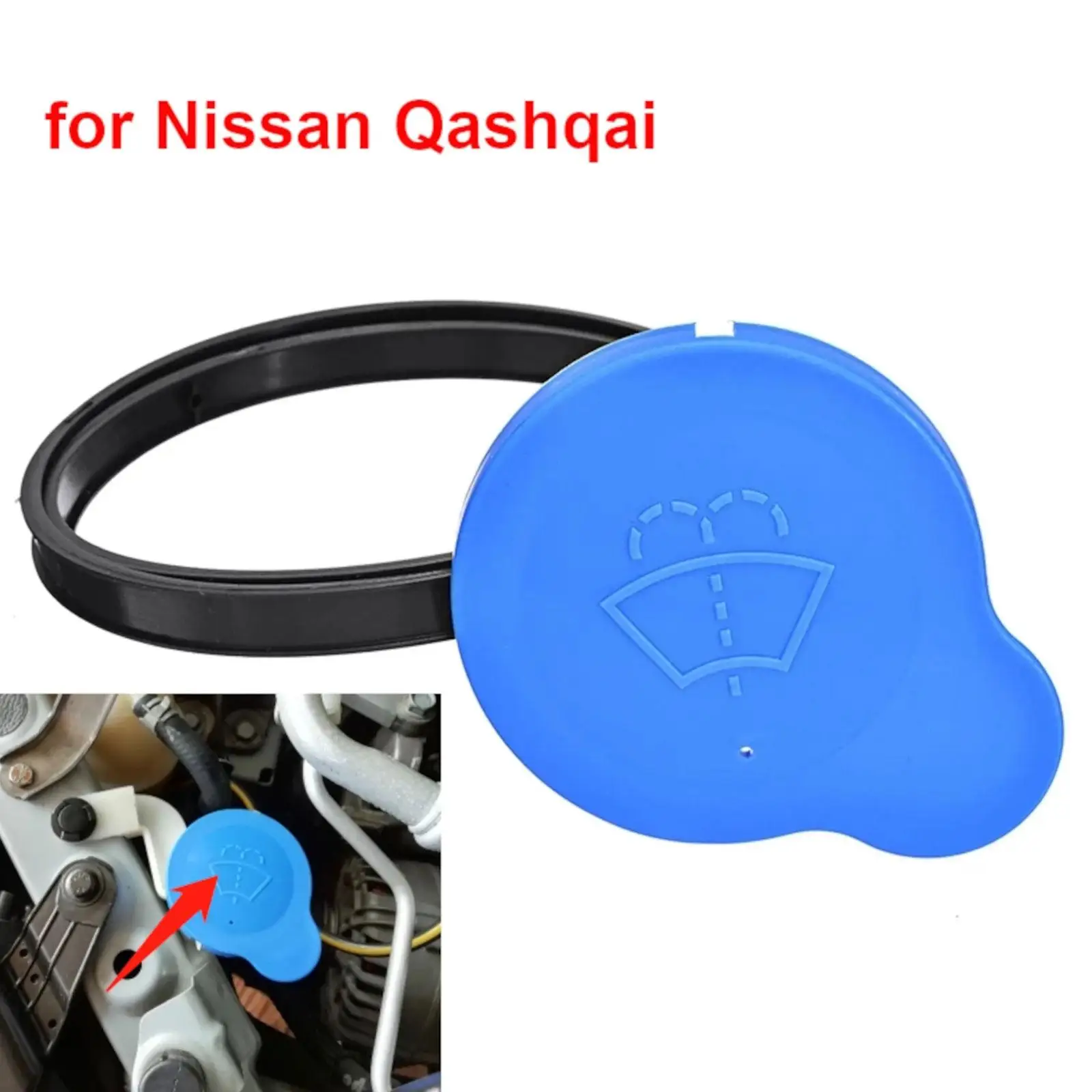 

For Dualis J10 J11 Qashqai Wiper Car Windscreen Replacement Reservoir Bottle Fluid Cover Wiper Washer Screenwash Lid K2h6