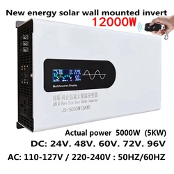 Inverter a onda sinusoidale pura 12V 12000W 8000W 5000W Inverter solare portatile Power Bank DC 24V 48V 60V 72V 96V a AC220V 110V 120 v127v