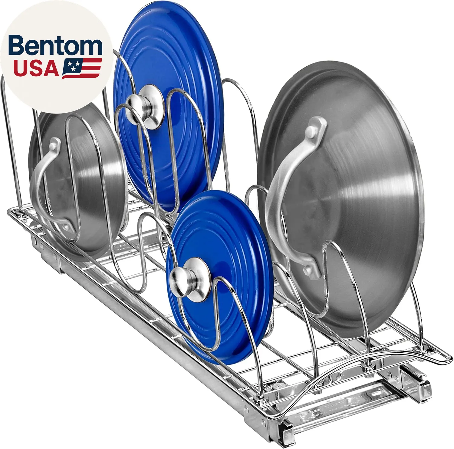 

® Выдвижная подставка-органайзер для крышек кастрюль и противней для шкафа - Lifetime Ltd. W