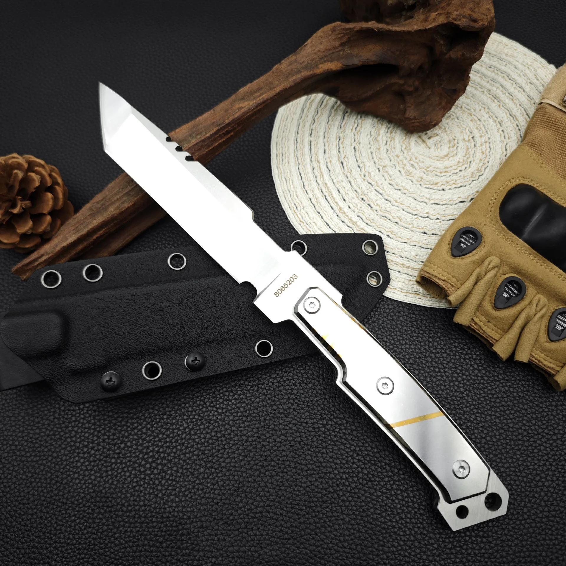Full Tang Small Pocket Knife,High Hardness Sharp Portable Cutter for Outdoor Camping Hiking Daily Household Use