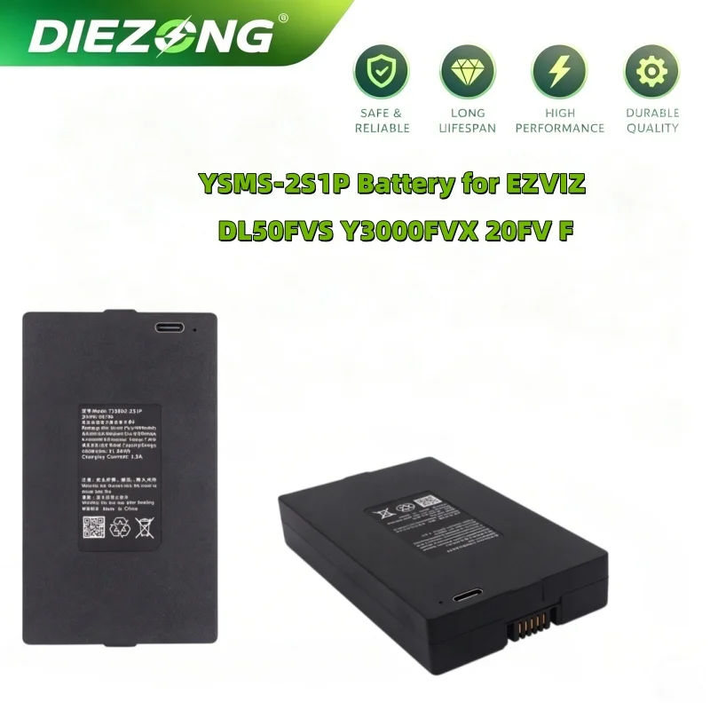 YSMS-2S1P Battery for EZVIZ DL50FVS Y3000FVX 20FV Fingerprint Lock Lithium Backup Power Supply Rechargeable Lithium Battery