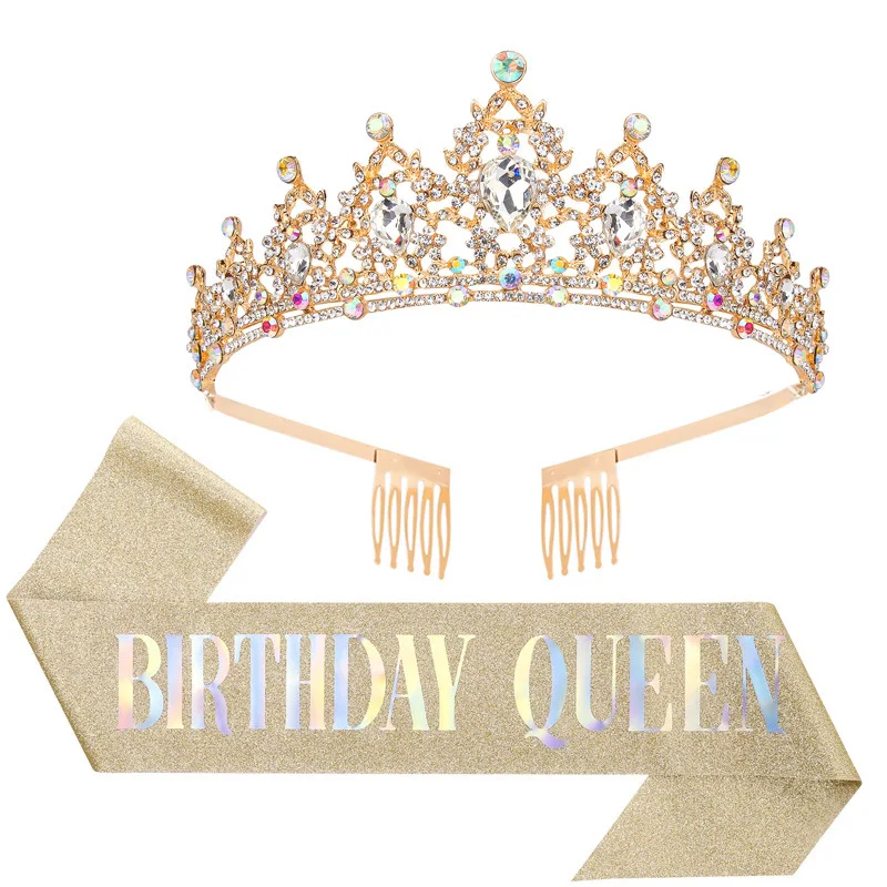 

Party Birthday Party BIRTHDAY QUEEN Hairbrush Crystal Diamond Crown Strap Queen Etiquette Belt