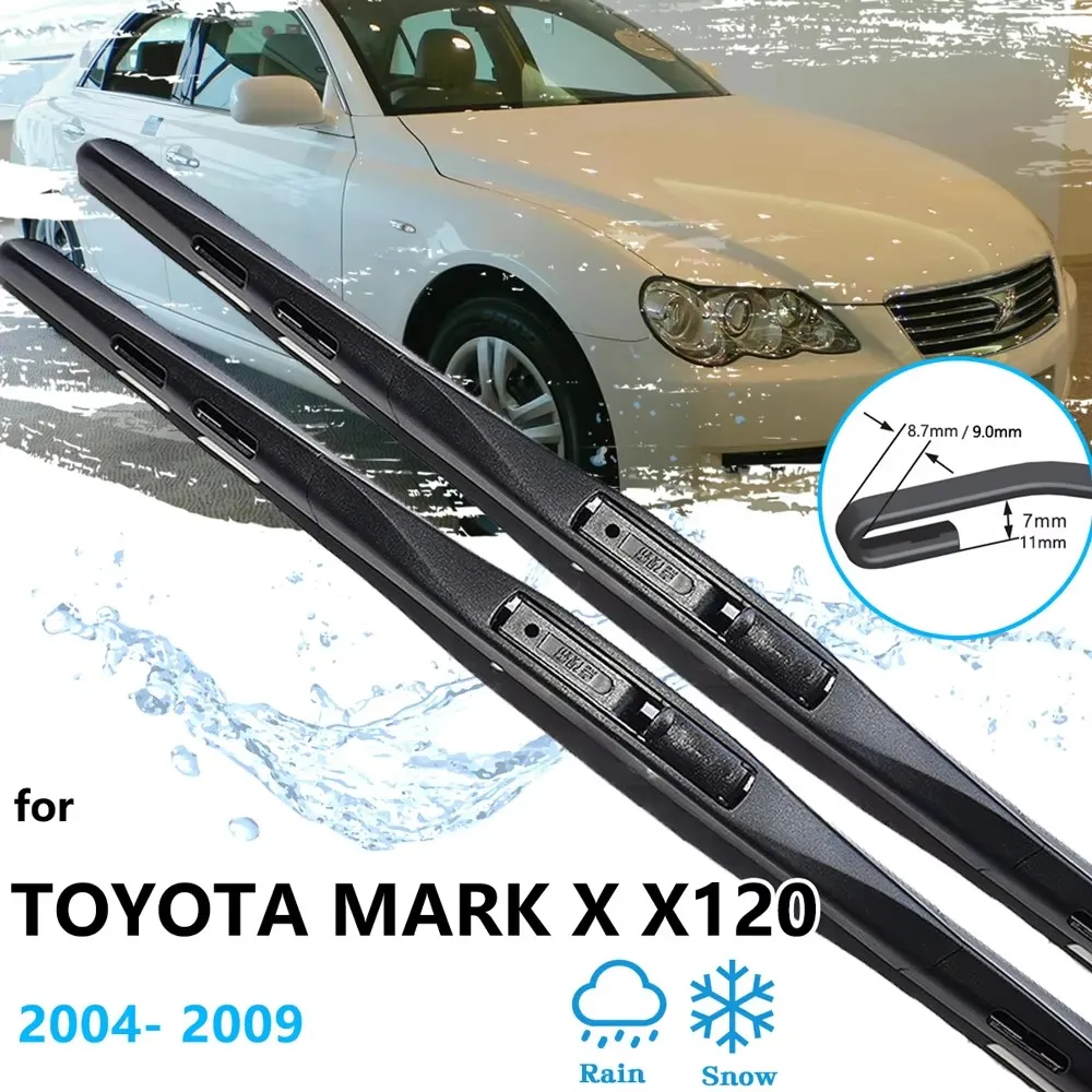 For Toyota Mark X X120 2004 2005 2006 2007 2008 2009 Accessories Universal Windscreen Wipers Blades Front Window Cutter U J Hook