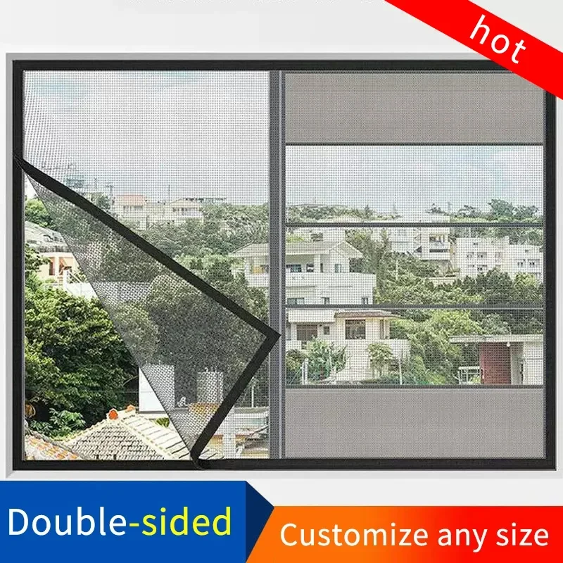 Customizable size anti-mosquito window screen self adhesive window mosquito net summer insect proof door mosquitonet for windows