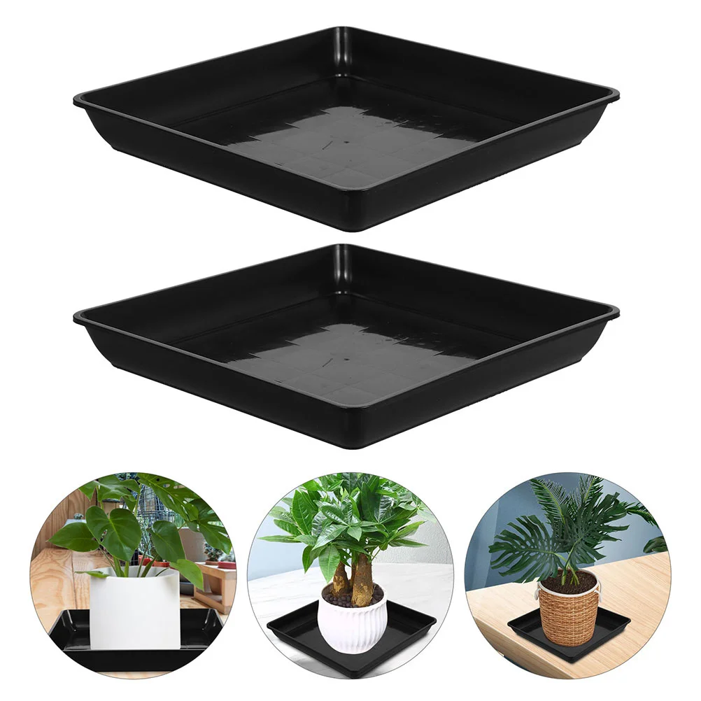 10 قطعة صينية وعاء الزهور: صحن زارع بلاستيكي مربع للاستخدام الداخلي والخارجي صينية تنقيط سميكة لحديقة بونساي العصارة #1