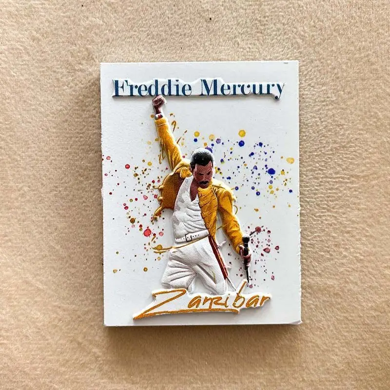 

Zanzibar Freddy·Mercury Home Decorations Three-dimensional Painted Refrigerator Magnet World Travel Souvenirs