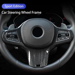 Carbon Fiber Car Steering Wheel Panel Decoration Trim Frame Cover For BMW G30 G32 G20 G22 G23 G26 X3 X4 G01 G02 X5 X6 X7 G05 G07