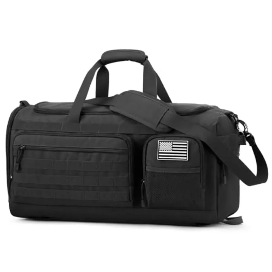 

3-in-1 Travel Duffle Bag for Men and Women, 50L Large Gym Sports Bags Tactical Military Duffle Backpack with Shoes Compartment