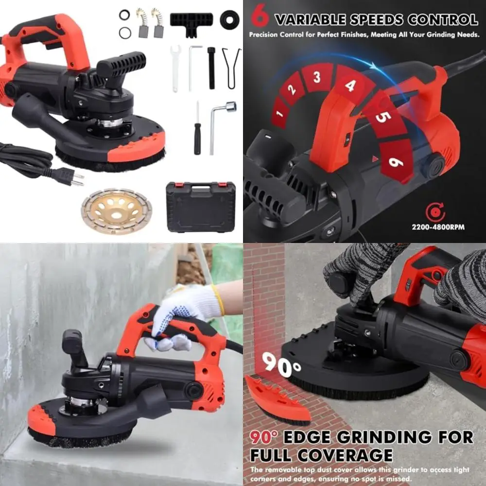 

2200W 7-Inch Concrete Floor Grinder Polishing Machine for Seamless Sanding and Grinding - Ideal Power Tool for Floor Restoration