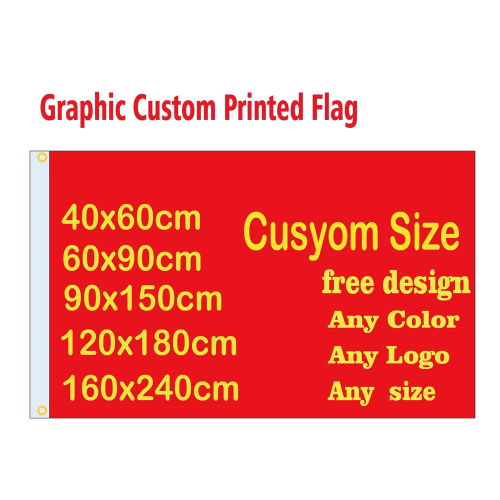 Graphic Custom Printed Flag Polyester Shaft Cover Brass Grommets Free Design Outdoor Advertising Banner Decoration Party Sport