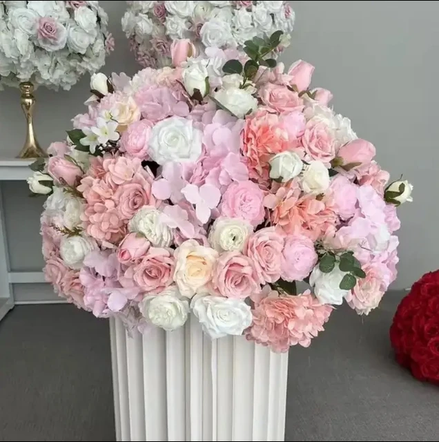 

High Quality Custom Artificial Silk Wedding Ornaments Flower Balls Table Decorations (40-80cm) for Christmas Valentine's Day