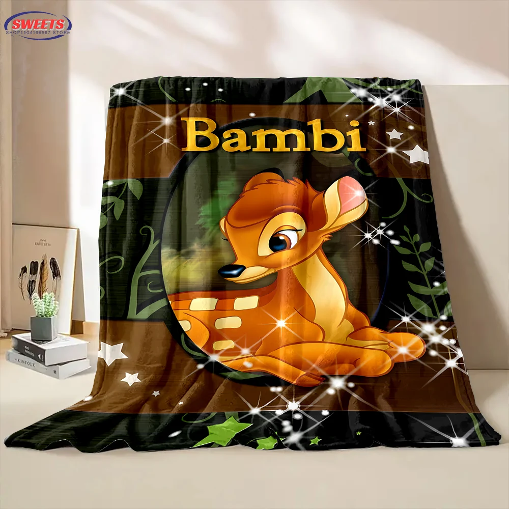 6 Size Disney Bambi Blanket Sofa Bed Cover Four Season Soft Fluffy Quilt Blanket, Flannel Throw Outdoor Leisure Nap Office Trip