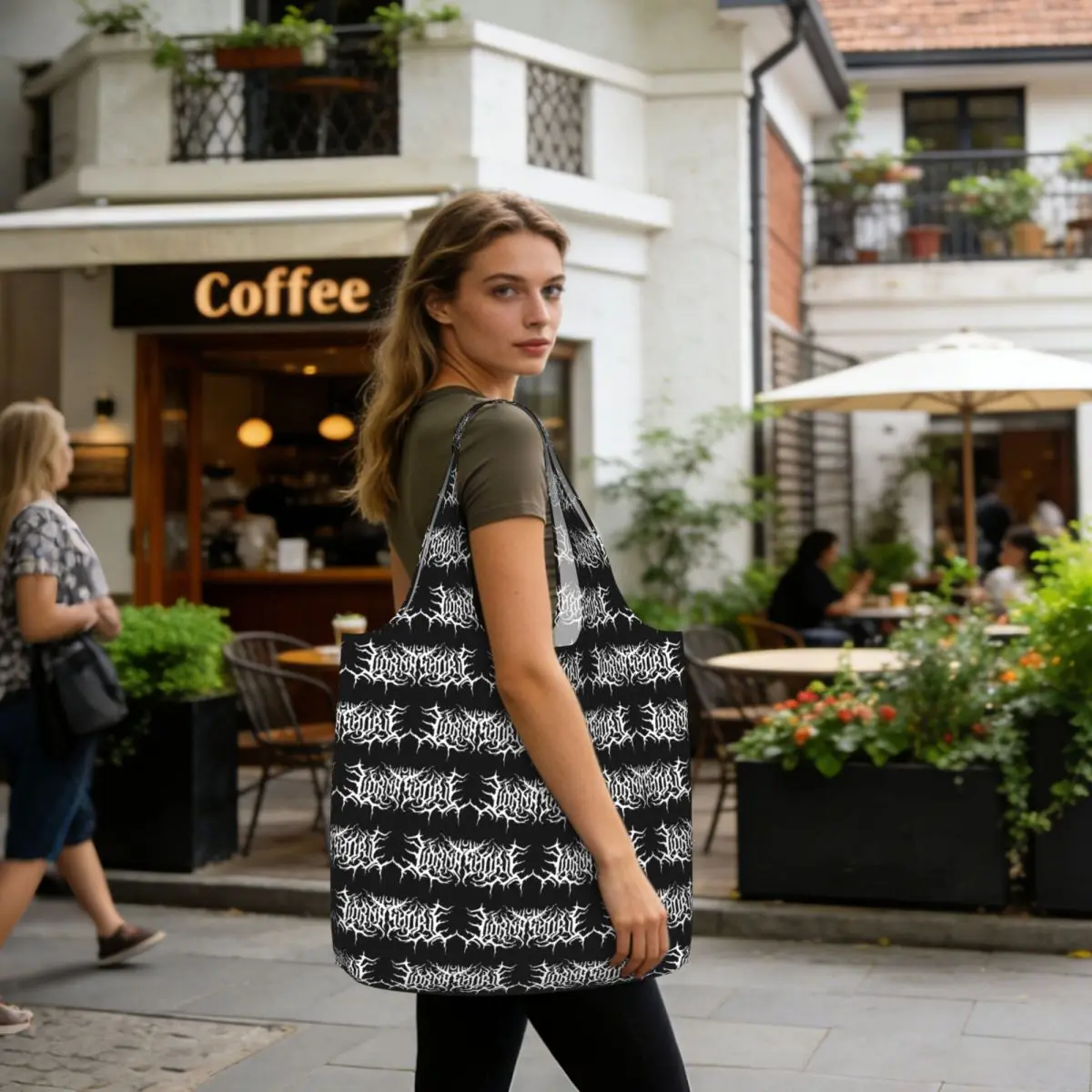 Lorna Shore Logo Classic Shopping Tote Bag Canvas Large Capacity Shoulder Bags Shopper Grocery Handbag for Women