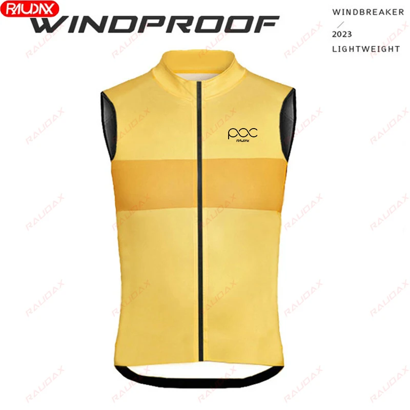 RAUDAX POC New Men\'s Bicycle Vest MTB Bicycle Vest Road Bicycle Windproof Vest Sleeveless Lightweight Breathable Cycling Jacket