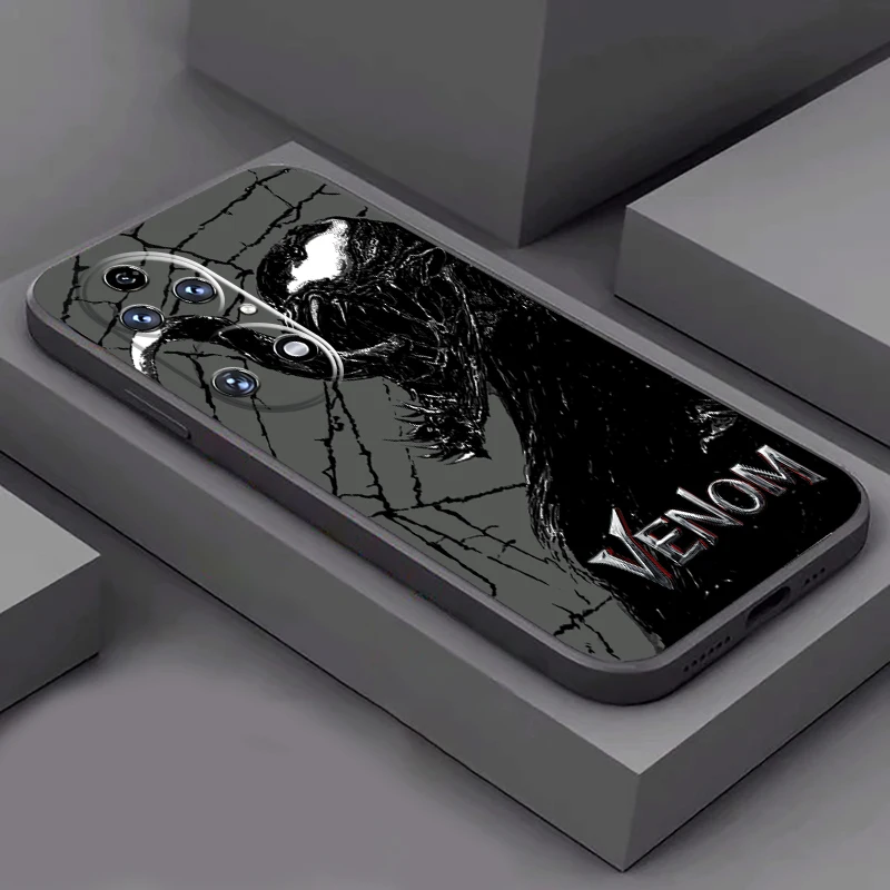 حافظة سيليكون سائلة لينة لهواوي ، فينوم ، سبايدر مان ، أعجوبة ، p50 ، p50e ، p40 ، p30 ، p20 pro lite ، p smarty ، z s