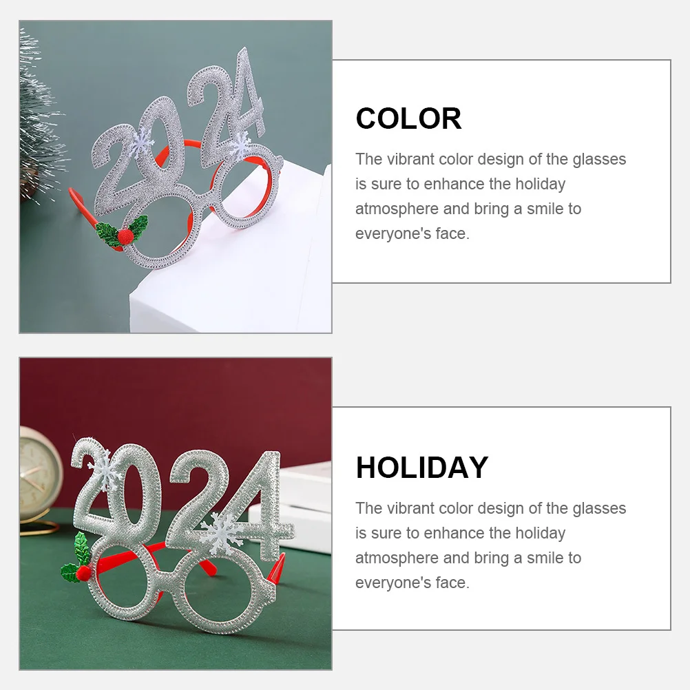 

Christmas Glasses Prop Festive Lightweight Xmas Party Eyeglasses Props Holiday Accessories Xmas Glasses Frames