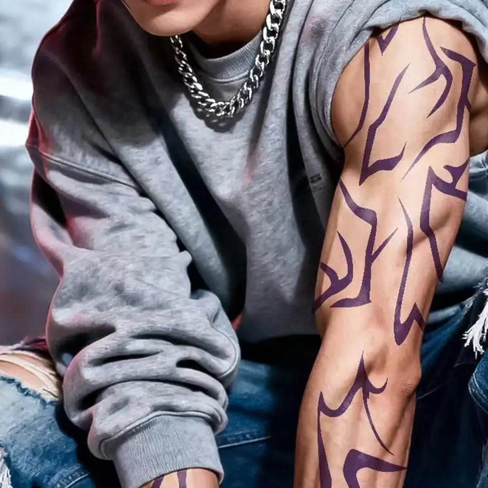 4 قطع من مجموعة الوشم المؤقت KPop Demon Hunters أنماط Rumi & Jinu |   Bithday اللباس الداخلي HUNTR/Xi Saja Boys هالوين تأثيري رومي الوشم