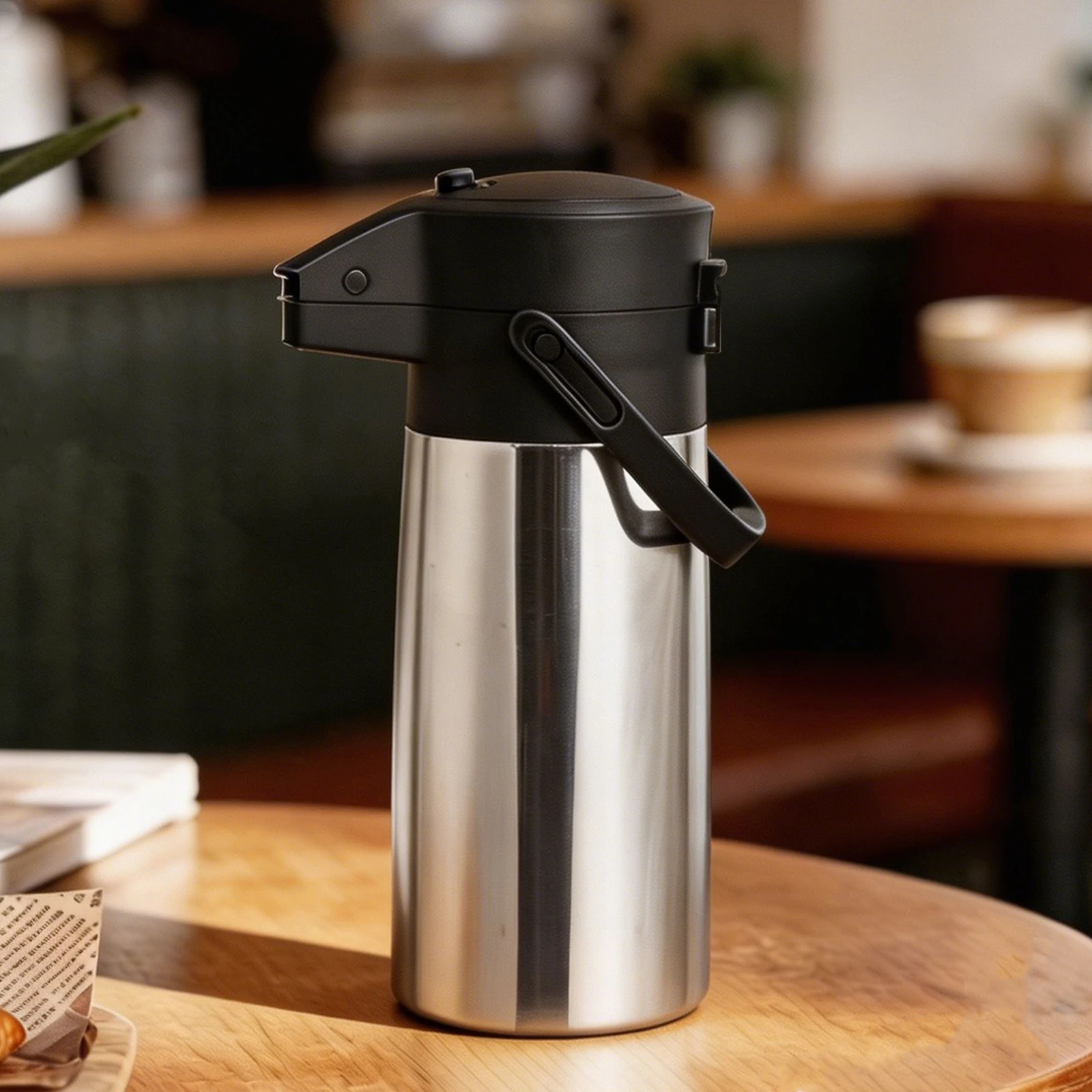 HOCOMAID 74,4 oz / 2,2 L RVS vacuüm geïsoleerde drukfles met draaggreep en 120 °   Brede mond.