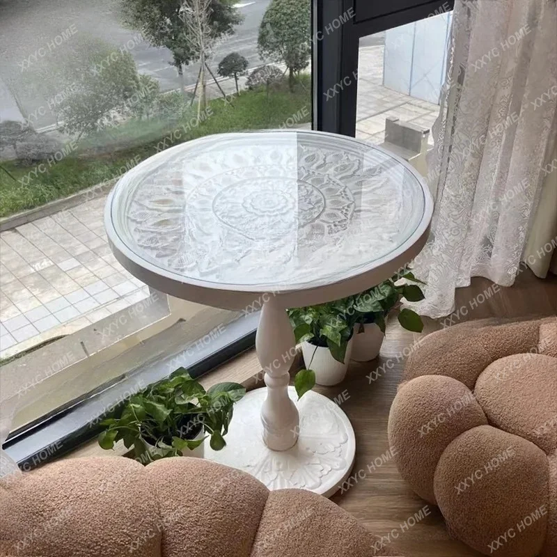 Tray Aesthetic Modern Coffee Table Luxury Black Round End Tables Living Room Glass Tavolini Soggiorno Furnitu