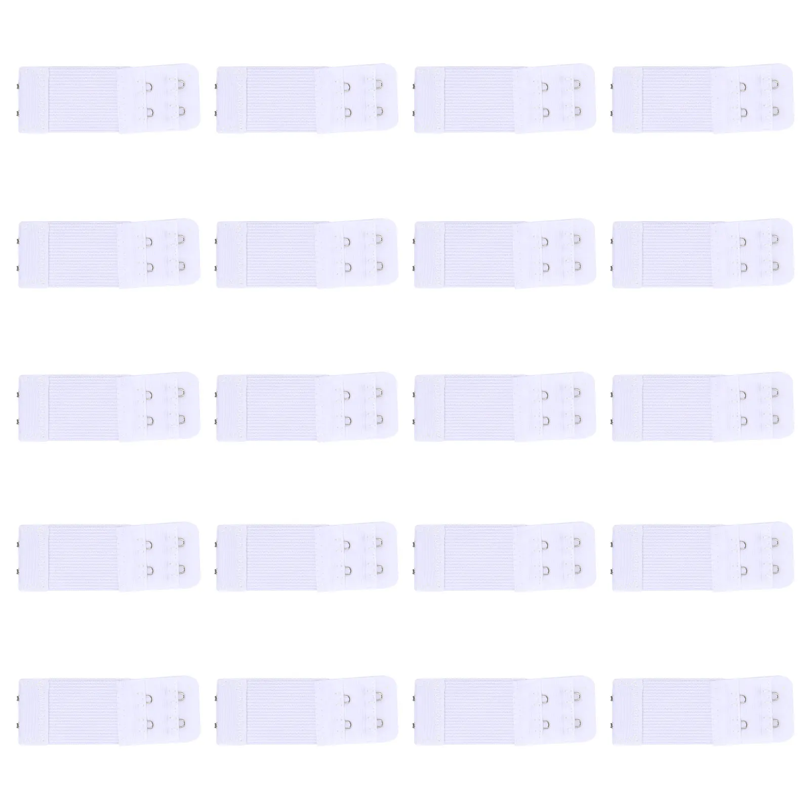 

20 Pcs Extender Elastic Polyester Fabric Metal Hook Adjustable 2 Hooks 2 Rows Extender Bra B Bra Color Strap