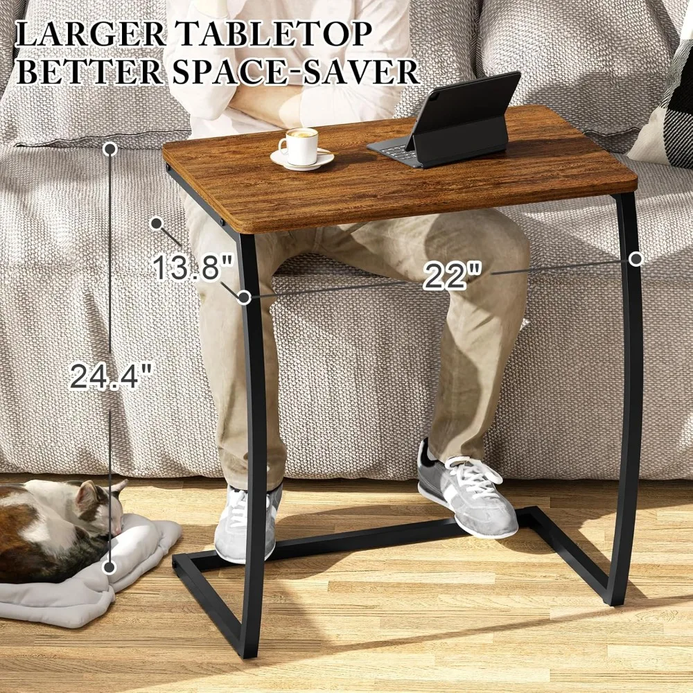 Table d'appoint, table d'appoint, vintage en forme de C